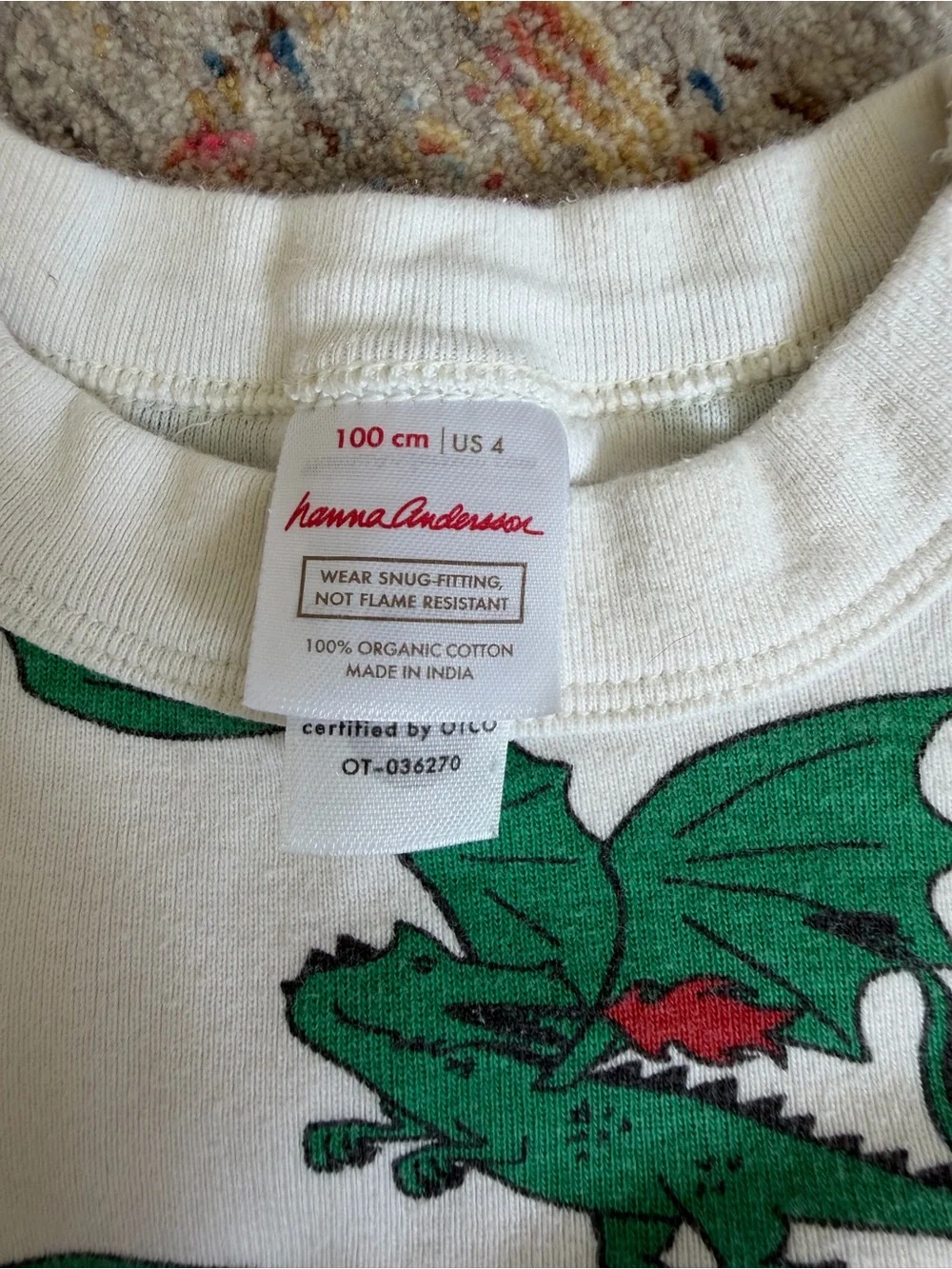 Hanna Andersson Dragon Pajama Set Size 4 Organic Cotton